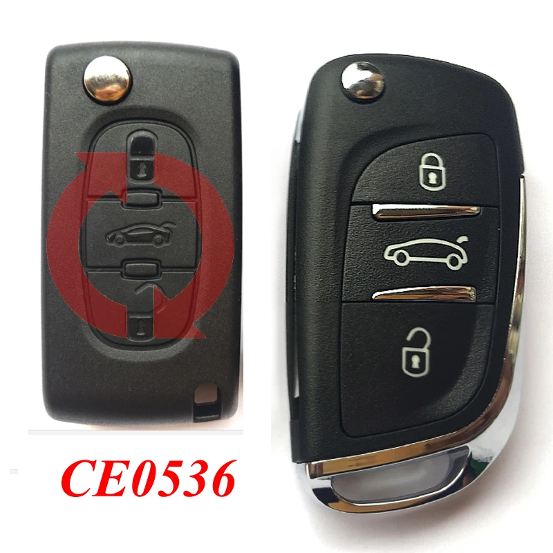 Чехол для выкидного складного ключа CITROEN C4 C5 C8 CE0536 HU83/VA2 blade с 2/3 кнопками