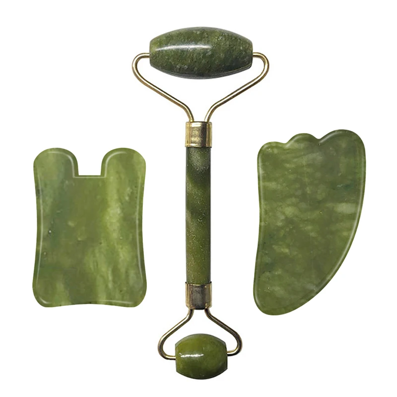 Natural Jade Roller Facial Massage Gua Sha Board Mushroom Massager Face Lifting Tool Gouache Scraper Guasha Kit |