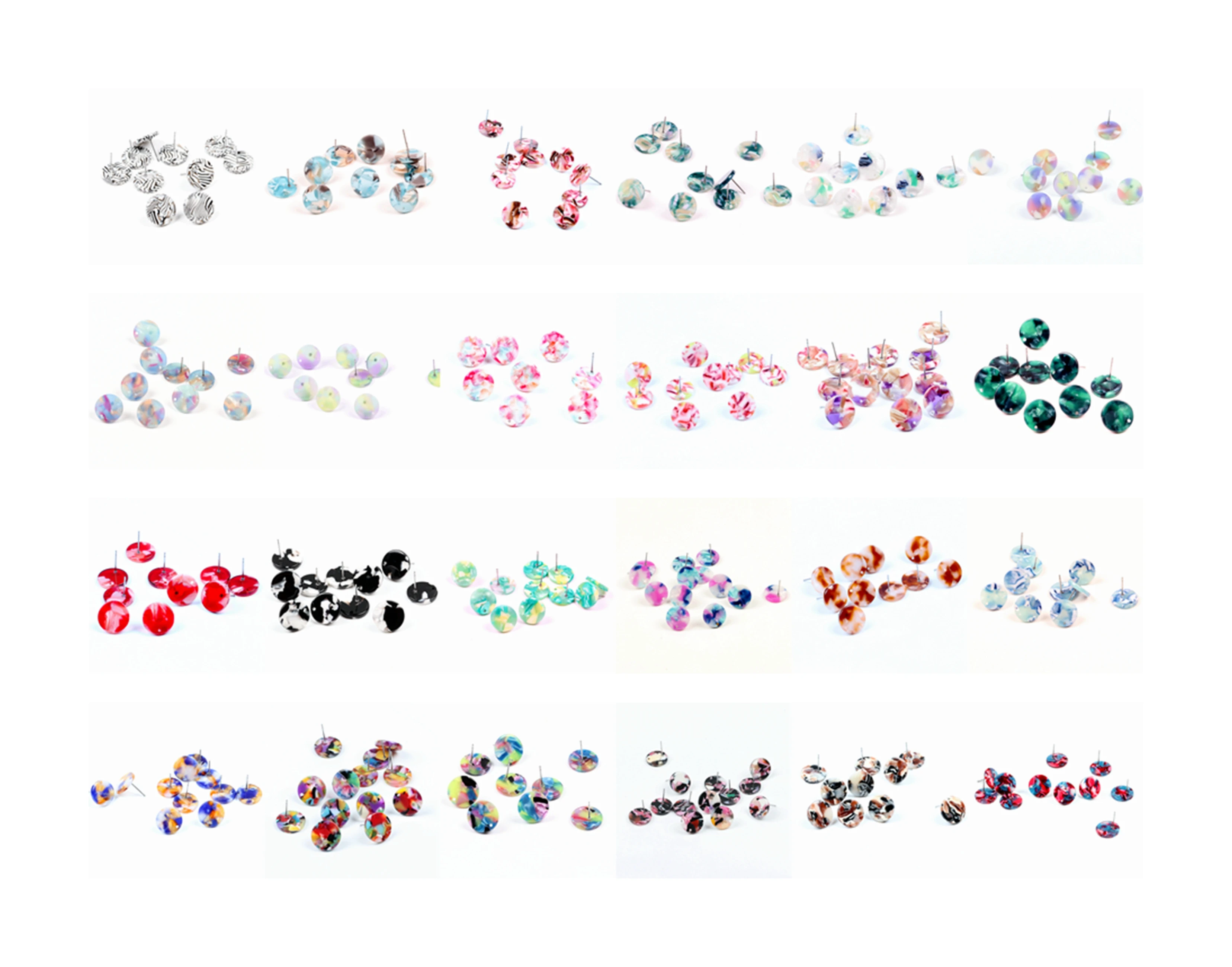 New Fashion Tortoise Shell Stud Earrings Acetate Acrylic Earring for Women Round Circle Studs Boho Ohrringe findings 15mm | Украшения и