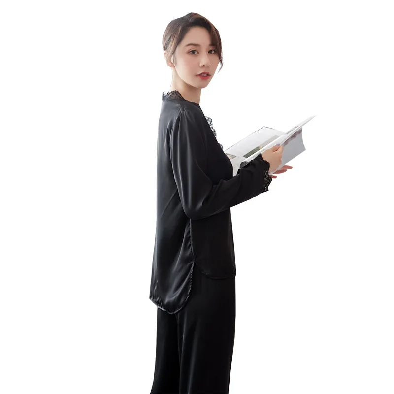 

Sleepwear Soft Women Pijamas Summer New Pajamas Suit 2PCS Shirt&Pants Satin Nightwear Home Clothes Casual Intimate Lingerie