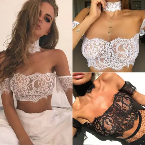 Летний сексуальный кружевной топ без рукавов женская блузка с v-образным вырезом