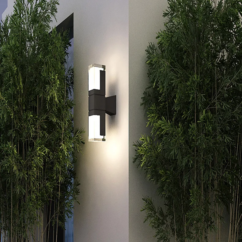 

Современный простой светодиодный настенный светильник Настенный арт Открытый водонепроницаемый светильник двойная головка светящийся на...