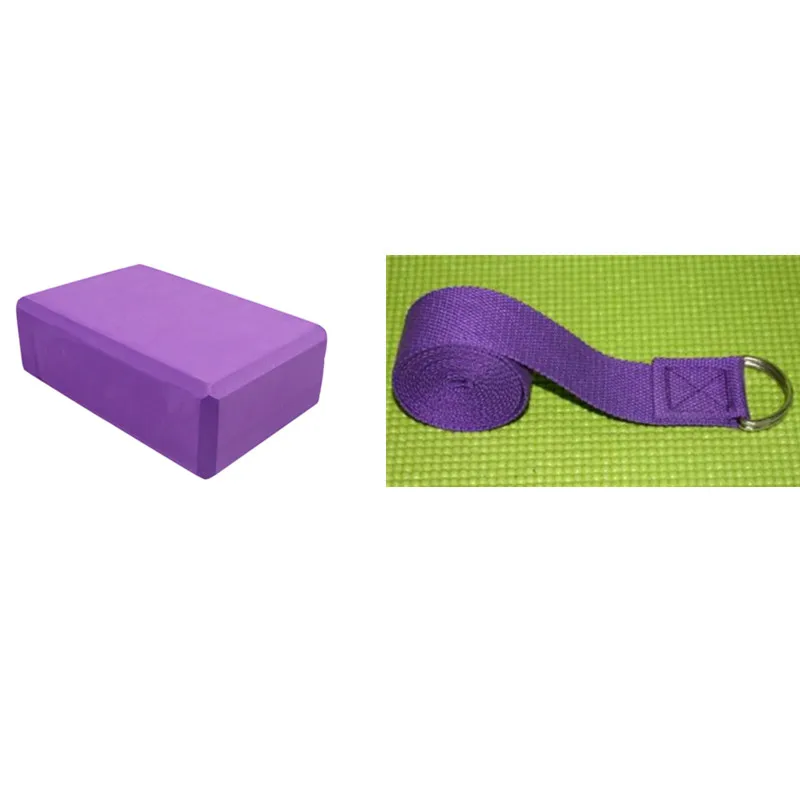 block and belt 1830*610*6 мм ТПЭ Коврик для йоги с позиционной линией нескользящий коврик для начинающих экологический фитнес гимнастический коврик поясные блоки - Цвет: block and belt