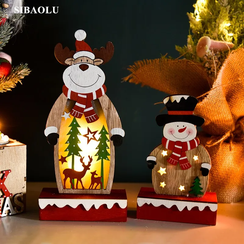 Рождественские статуэтки в скандинавском стиле снеговик светится темноте