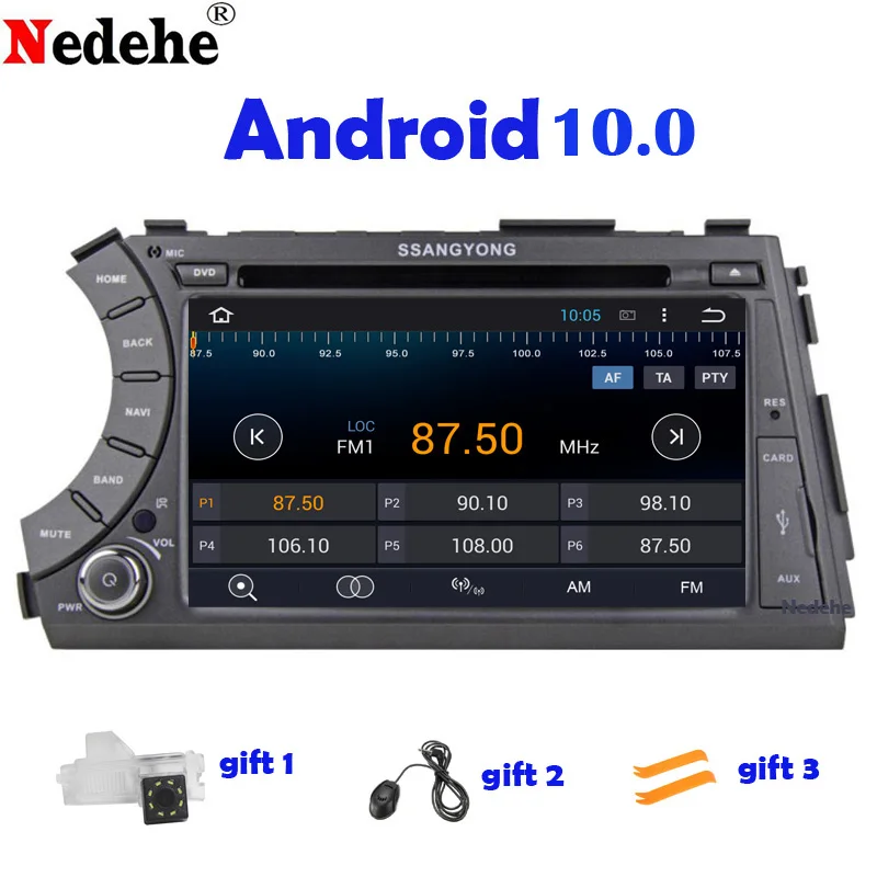 2 din 4G RAM Android 10 0 автомобильный DVD для Ssang Yong SsangYong Kyron 2005 2013 Радио gps навигация