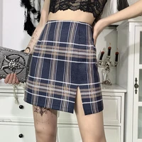 fakuntn harajuku punk plaid skirts for women 2021 spring summer streetwear gothic clothes y2k sexy high waisted mini skirt