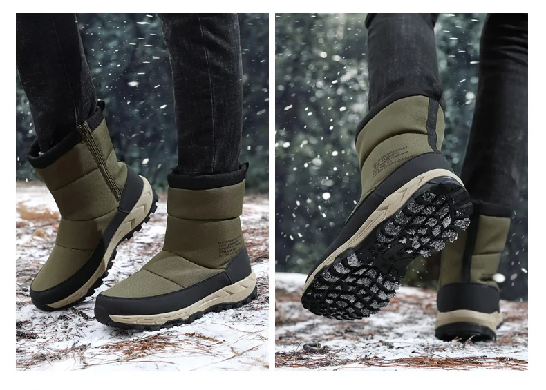 LZJFashion/зимние мужские ботинки высококачественные мужские ботильоны на молнии теплые мужские зимние ботинки с толстым плюшем уличная мотоциклетная обувь 39-46