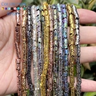 Бусины из натурального камня, волнистые, разноцветные, с гальваническим покрытием, искусственные бусины для браслетов, аксессуары 4x5 мм