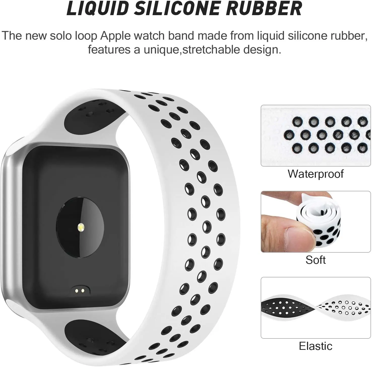 Solo Loop strap for Apple Watch Band 44mm 40mm iWatch band 38mm 42mm Elastic Silicone bracelet apple watch Series 3 4 5 SE 6