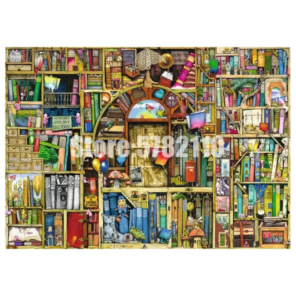 Алмазная 5D Вышивка сделай сам необычный книжный магазин пейзаж вышивка
