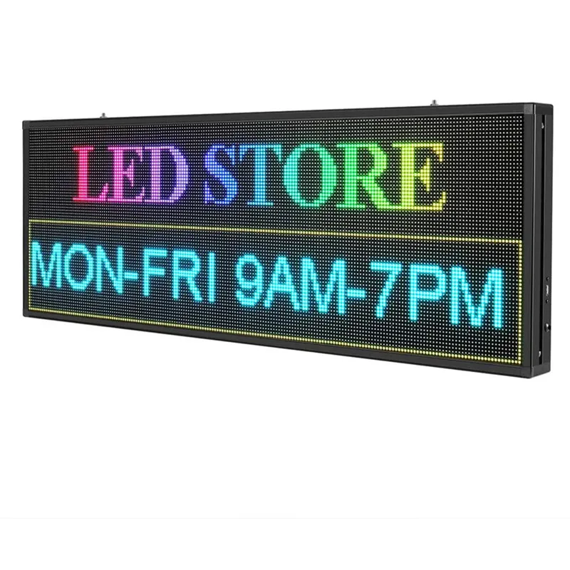 Ultra Bright 5500Nits Outdoor LED USB RGB Color 39”x14” P5 For Store Display Scrolling Messages Electronic Sign Free Design Ads |