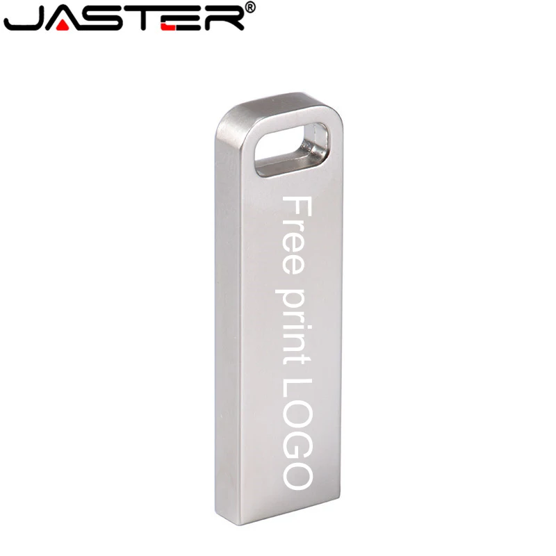 

JASTER Metal Commercial Affairs Silver USB Flash Drive 4GB 8GB 16GB 32GB 64GB Real Capacity Flash Disk 2.0 Custom LOGO Wholesal