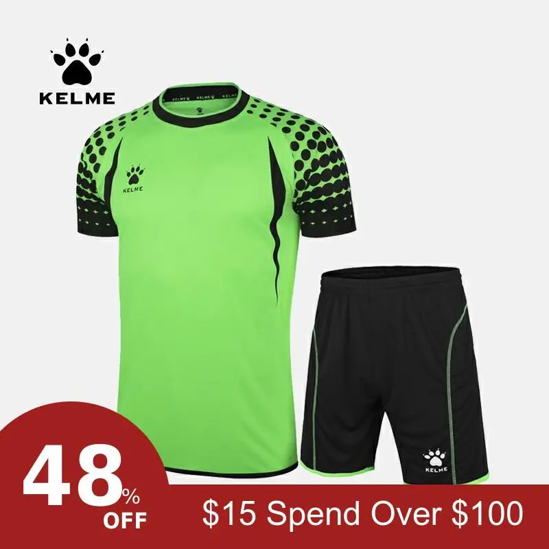 KELME футбольные футболки для футбола, мужские футбольные майки с коротким рукавом, форма вратаря, футбольный набор, костюм K15Z012