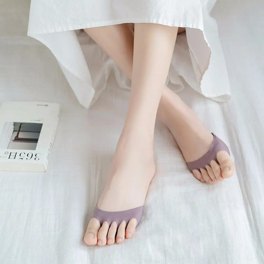 Фото Женские носки из ледяного шелка противоскользящие подкладочные хлопковые с