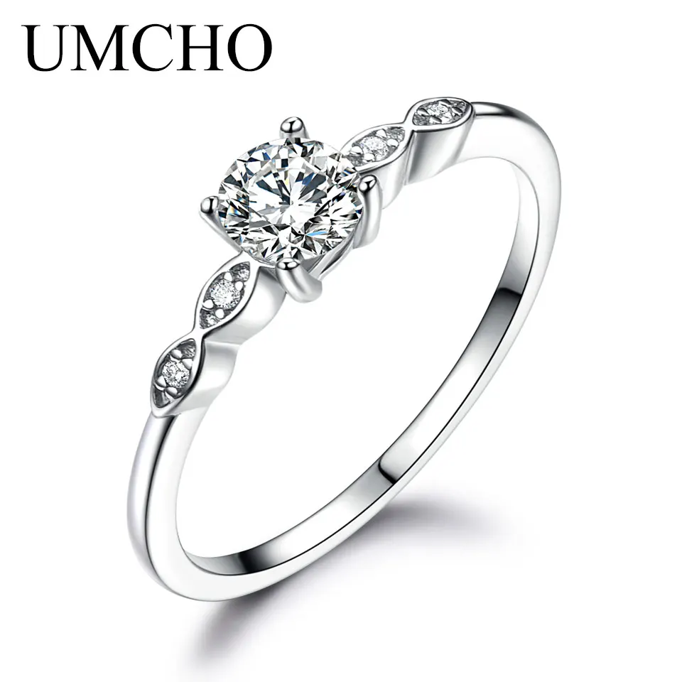 UMCHO, серебро 925, ювелирное изделие, роскошные свадебные кольца с кубическим цирконием для женщин, пасьянс, обручальное кольцо, вечерние, подарок, ювелирное изделие, Новинка