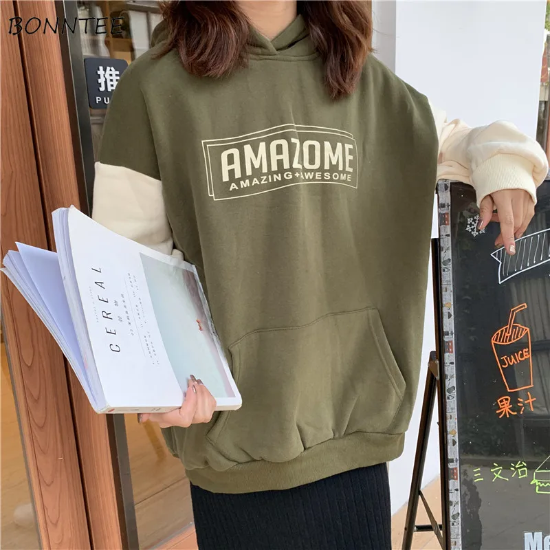 Женские толстовки с длинным рукавом и бархатом свободная универсальная