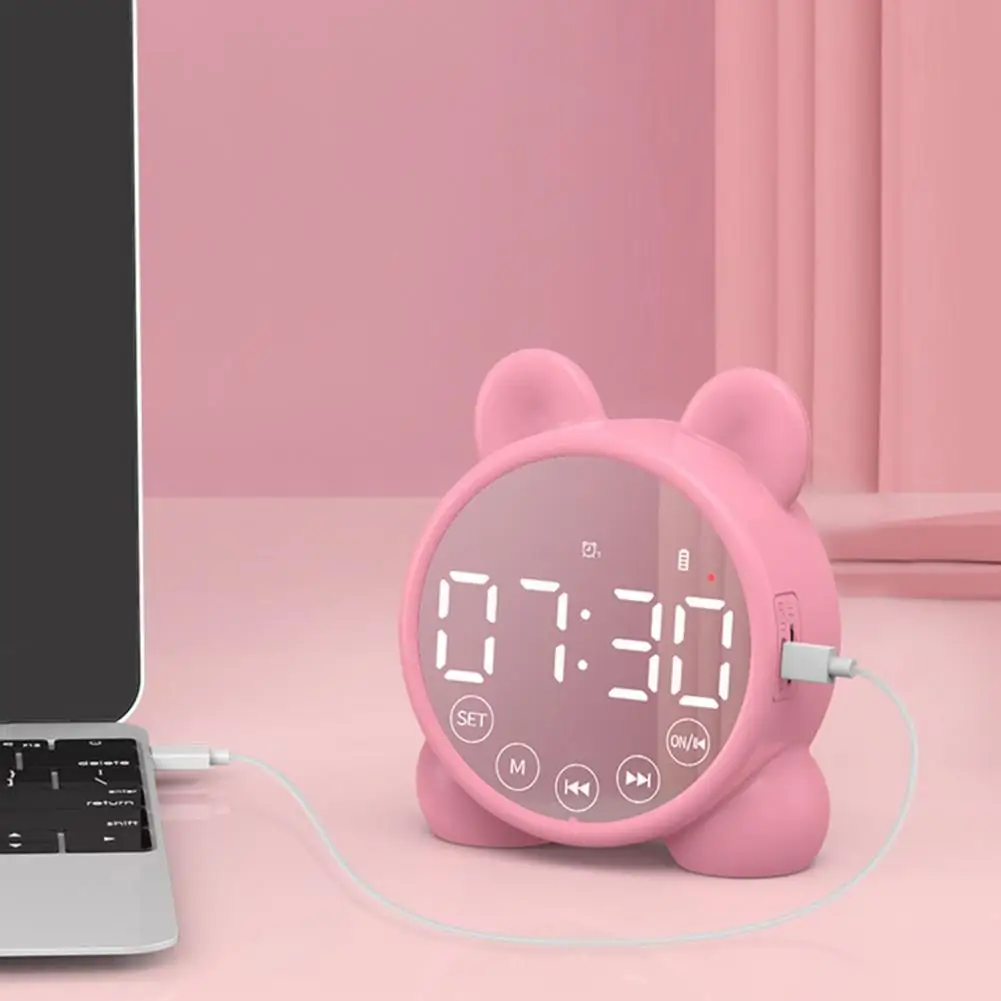 USB беспроводной Bluetooth будильник динамик светодиодные цифровые часы с милыми