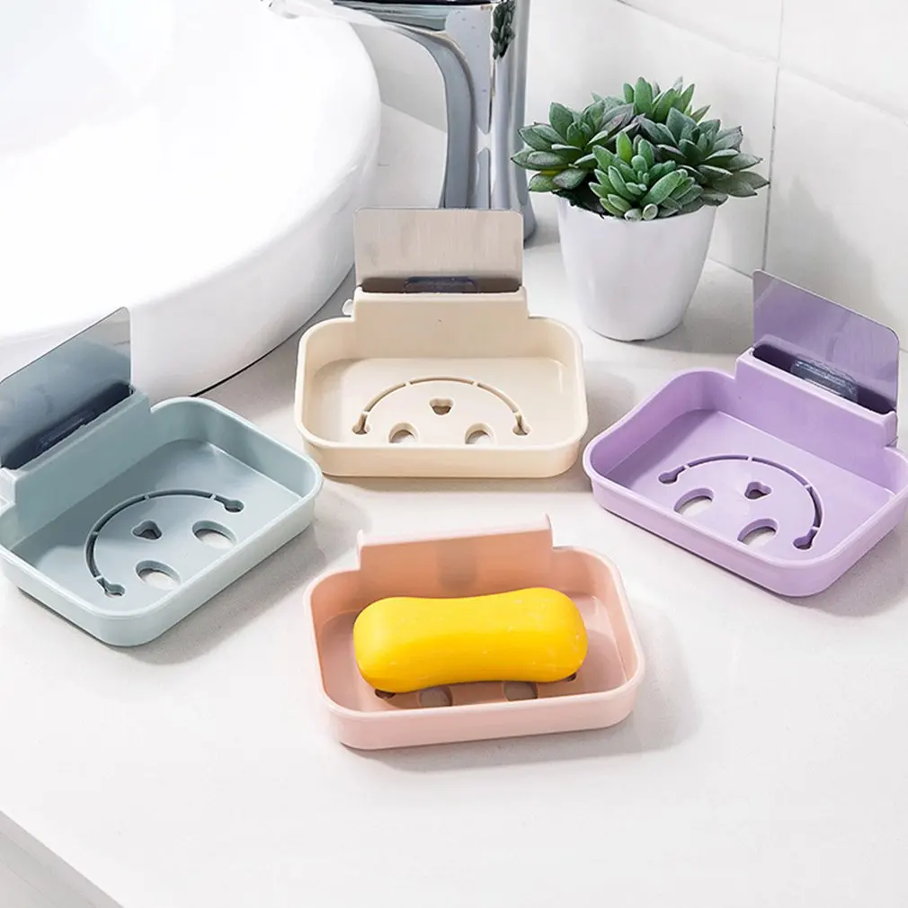 Pasted Design Wall Mounted Home Bathroom Soap Dish Box Simple Sponge Drainage Holder Tool | Дом и сад