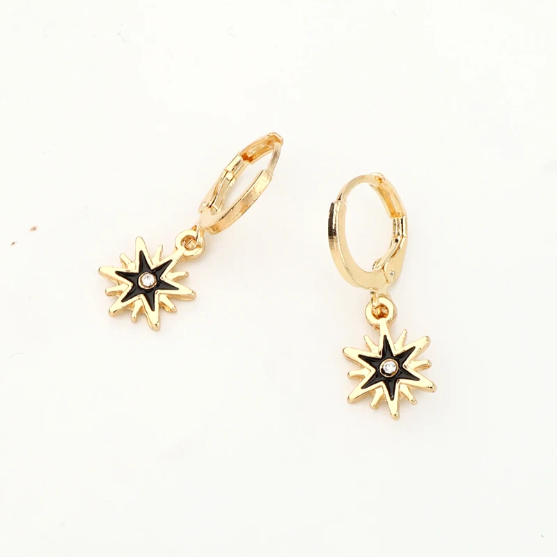 1Pair 2020 New Gothic Meteor Star Hoop Earrings for Women Gold Color Tiny Huggie Charm Hoops Minimalist Jewelry E499 | Украшения и