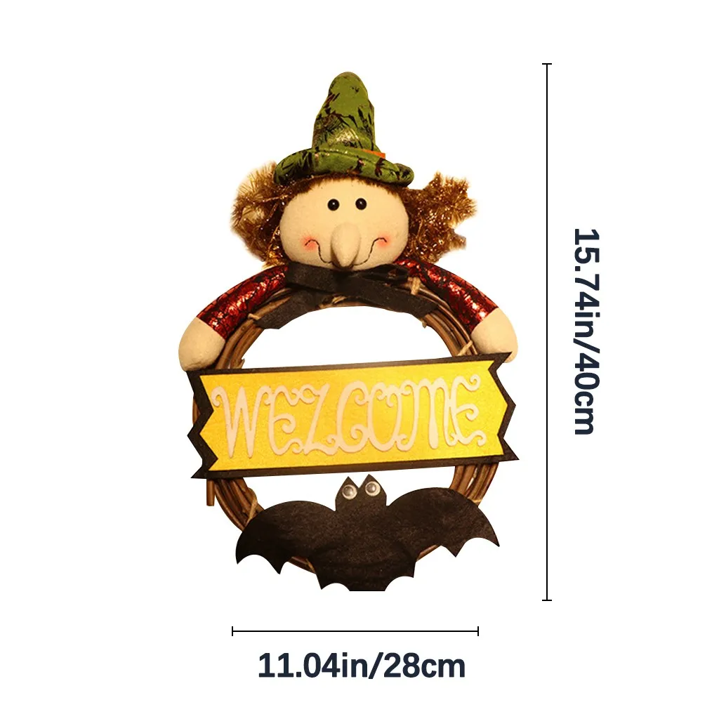 Новый венок украшение на Хэллоуин ротанговый Круглый для дома с привидениями