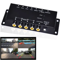 ir control 4 cameras video control car cameras image switch combiner box for left view right view front rear parking camera box