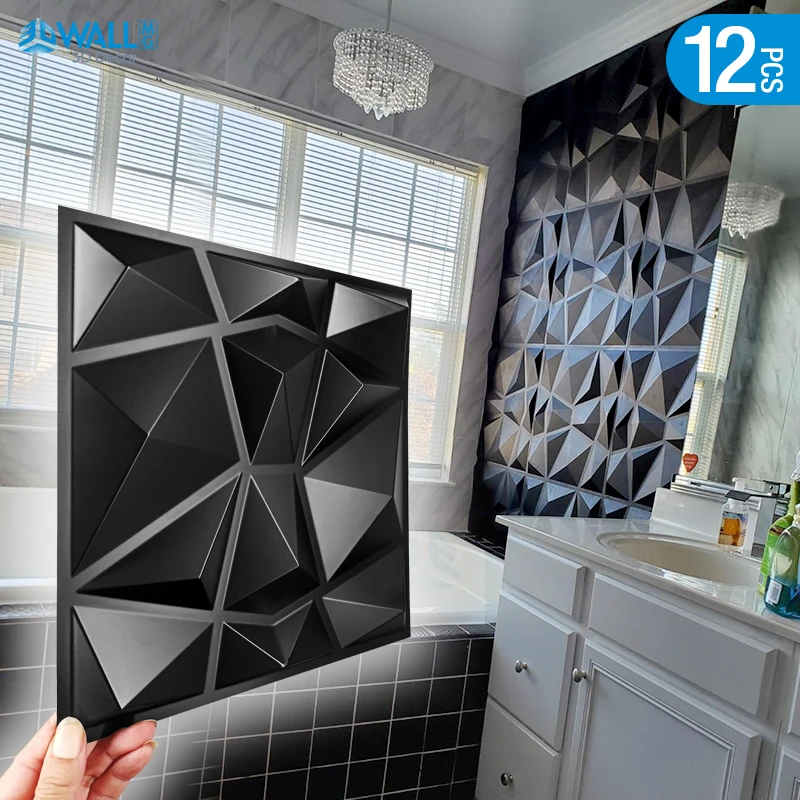

12 шт. 30x30 см декоративная 3D настенная панель s в алмазном дизайне, матовые белые обои, настенные плитки-панели, 3D настенные наклейки для ванно...