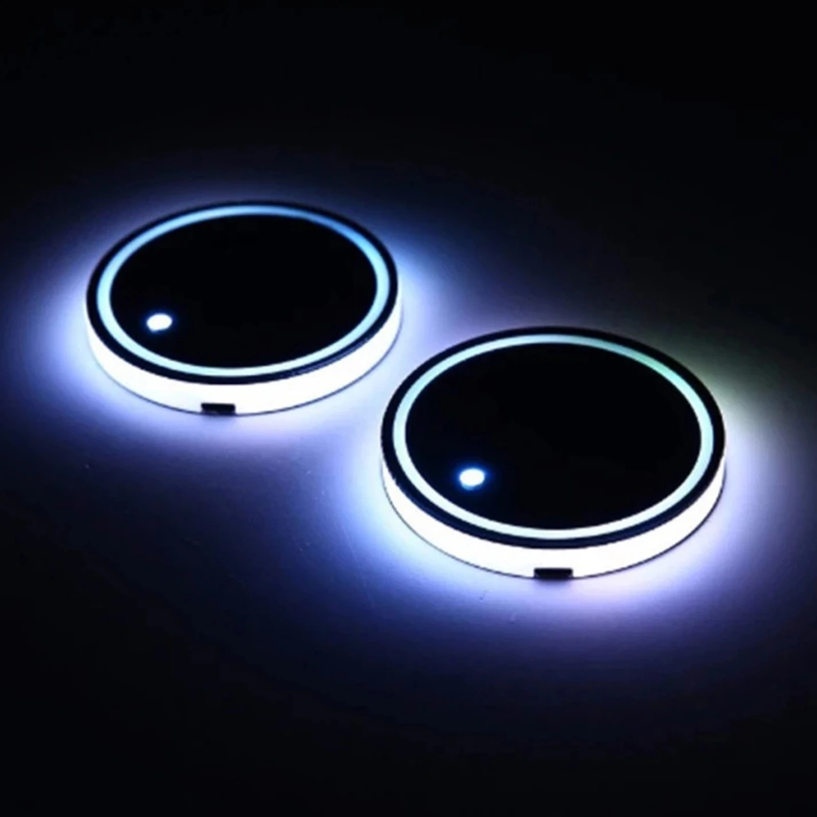 

LED Cup Holder Lights, Coaster with 7-Colors USB Charging Charging Mat, Luminescent Cup Pad Interior Atmosphere Lamp