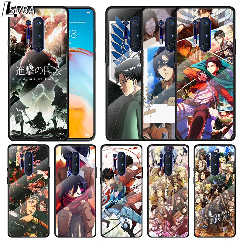 

Hot Anime Attack on Titan For Oneplus 9R 9 8T 8 Nord Z 7T 7 Pro 5G Tempered Glass Shell Phone Case Cover