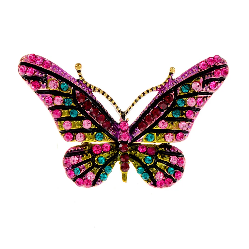 CINDY XIANG Rhinestone Beautiful Butterfly Pin Brooches For Women