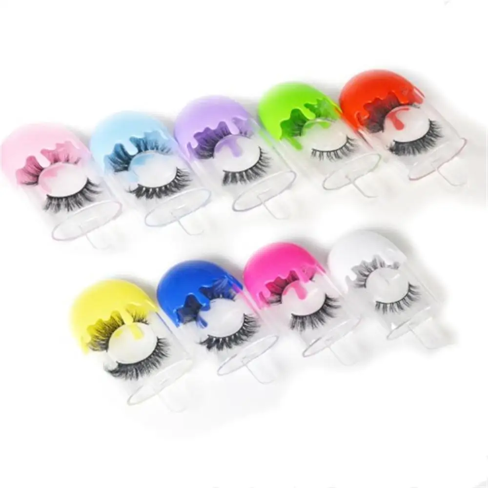 Уникальный прозрачный пластиковый чехол для хранения ресниц конфетного цвета