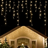 christmas decorations for home 2023street garland on the house festoon led icicle curtain lightplug operated droop 0 50 60