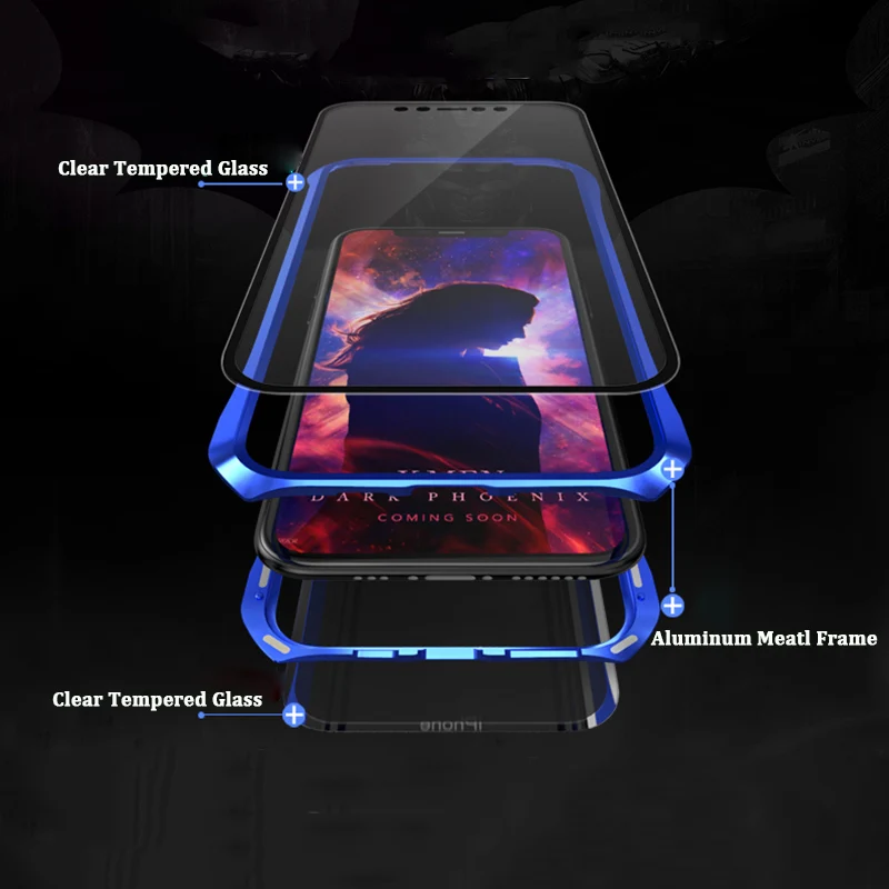 Двухсторонняя для стекла чехол на магните iphone 11 Pro MAX 2019 корпус металлический