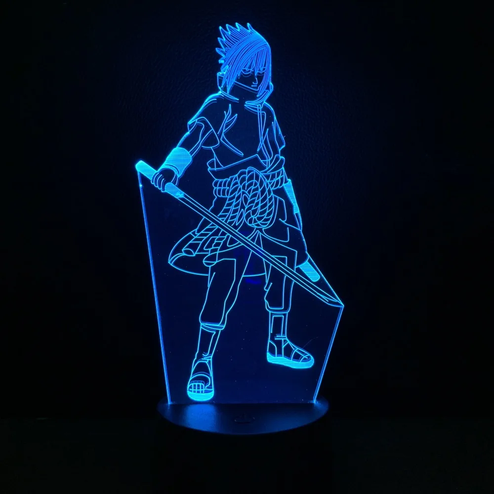 Sasuke 2 Светодиодный ночной Светильник аниме «Наруто» для детей с героями мультфильмов Какаси из аниме «Как у героя мультфильма Саскэ Сакура японское аниме Манга дружбы комиксов Сенсор лампа Ночной светильник 3d лампа - Испускаемый цвет: Sasuke 2