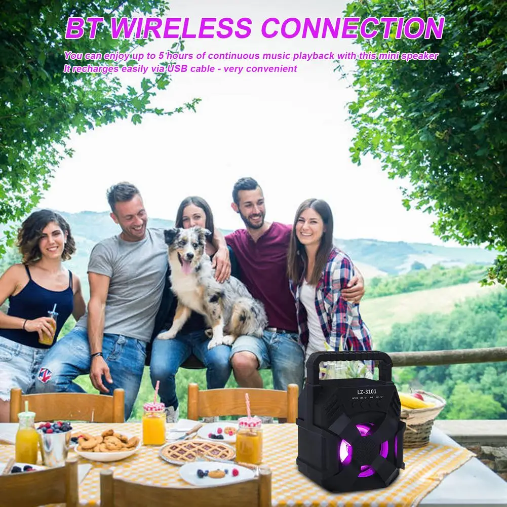 Беспроводная Bluetooth-колонка маленькая мини-колонка с многоцветной подсветкой