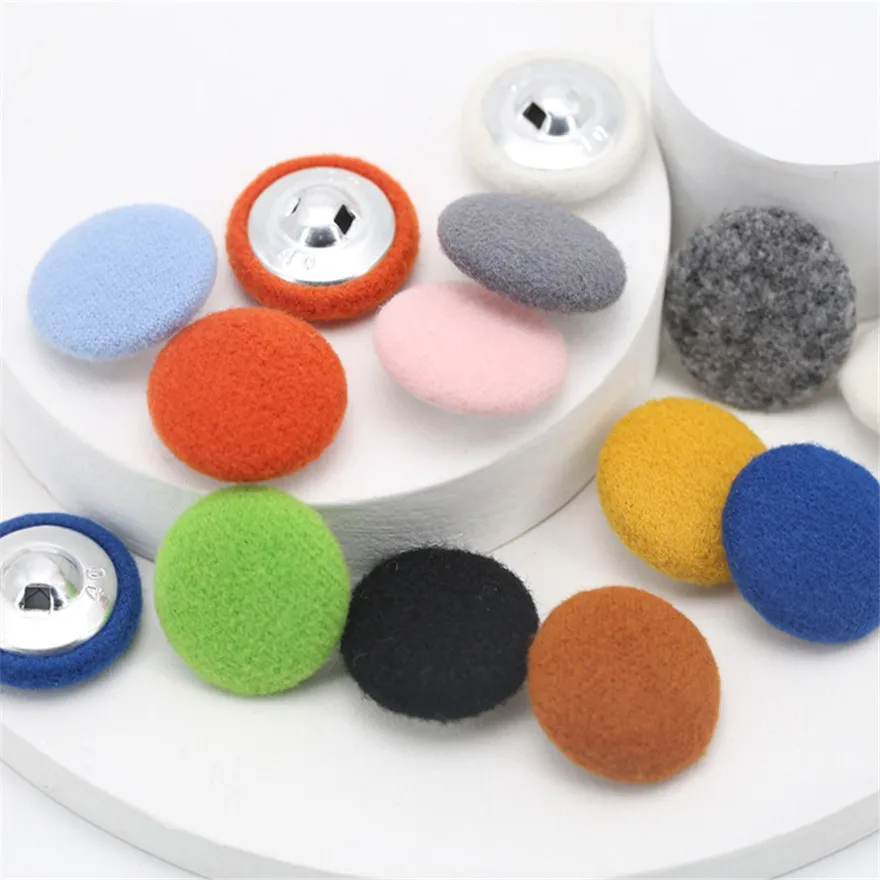 10 шт Плюшевые круглые пуговицы обруч тканевый воротник на пуговицах для