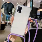 Чехол для Oppo Realme 8 5G 4G прозрачный противоударный чехол Realme8 Pro Realmi Relme 8Pro ожерелье шнур Ремешки с веревкой чехлы