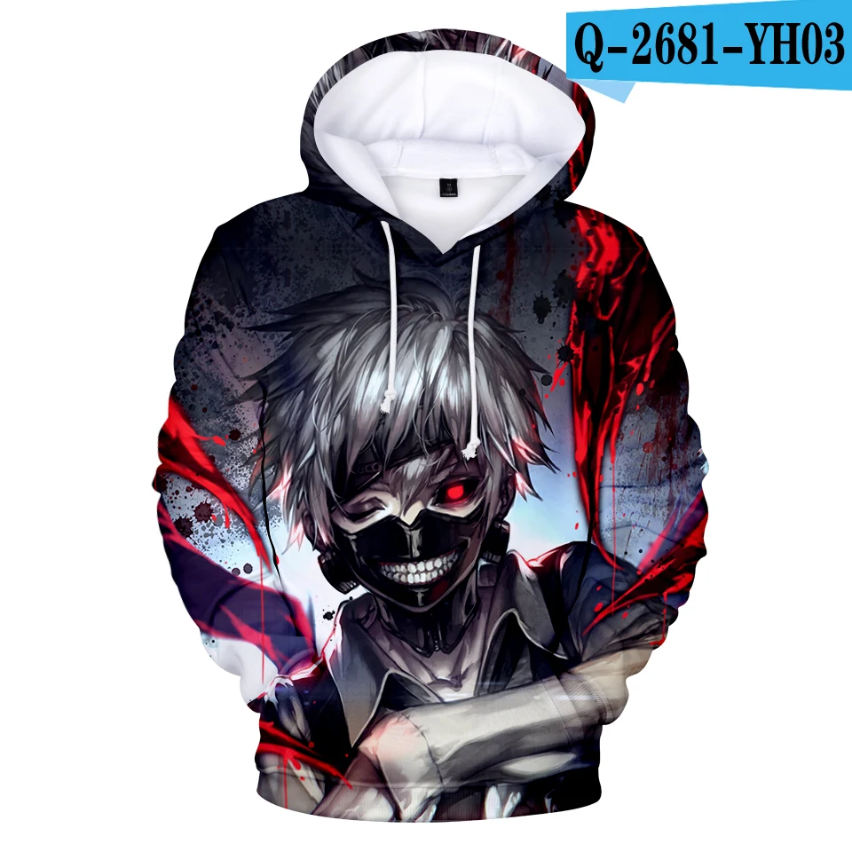 I YINUODAIL3D Токийский Гуль, толстовки, толстовка, крутые мужские и wo мужские хип-хоп забавные осенние уличные толстовки, Толстовка - Цвет: I