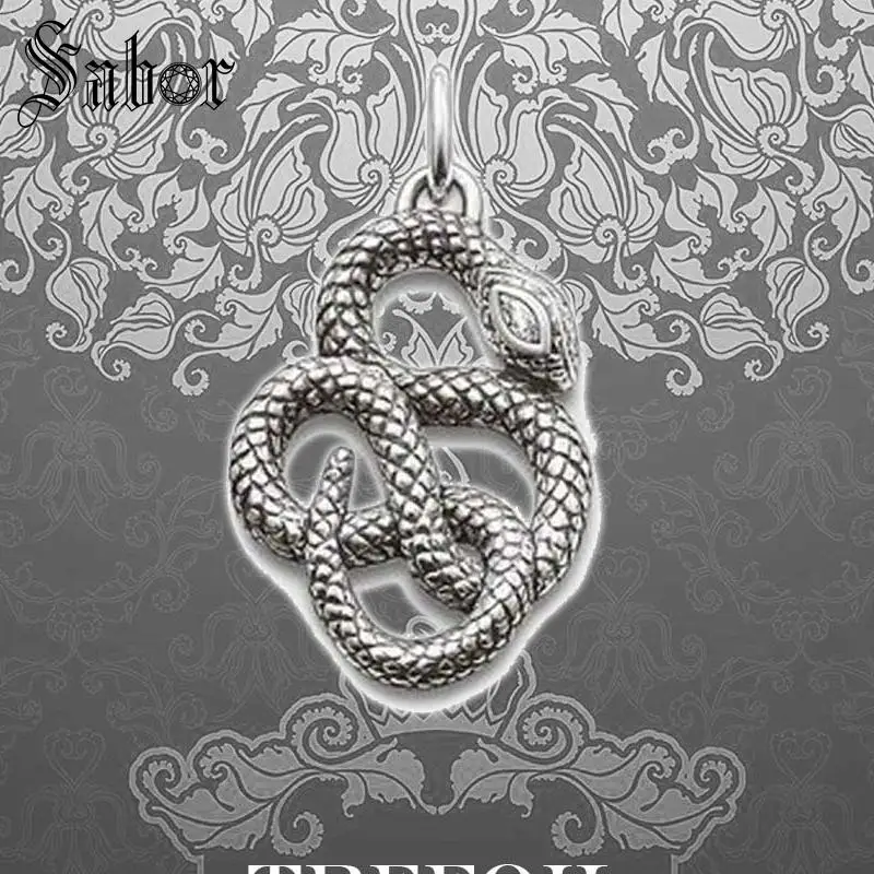 Женская цепочка с подвеской в виде змеи серебристого цвета | Украшения и