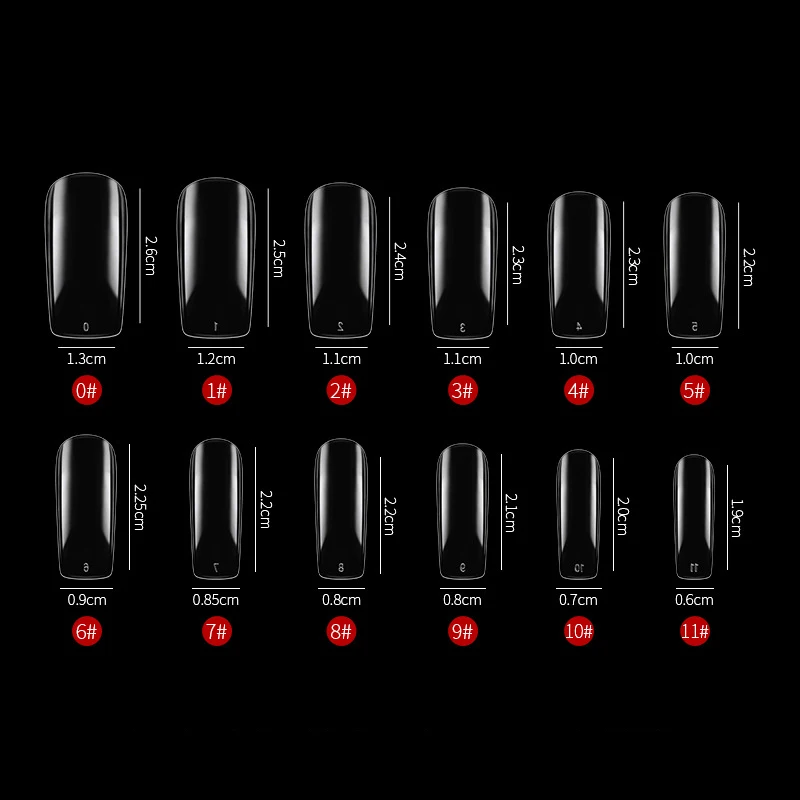 504 шт 12 различных размеров французский половинный чехол накладные акриловые