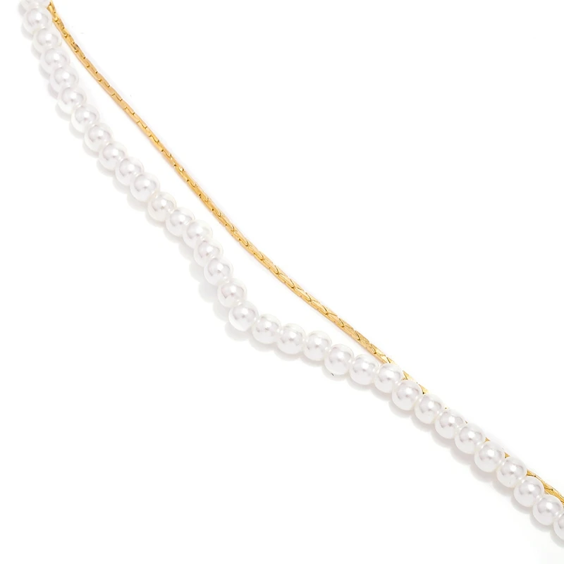 Junlead модное простое многослойное жемчужное ожерелье золотая цепочка чокер бохо