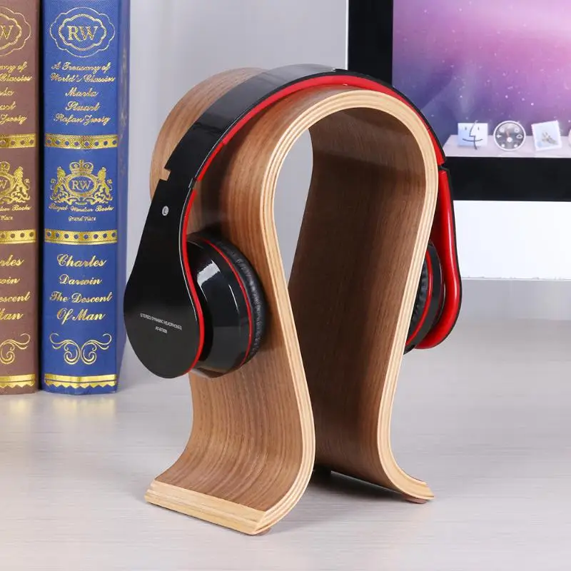 Деревянная подставка для наушников легкость портативность не занимает места