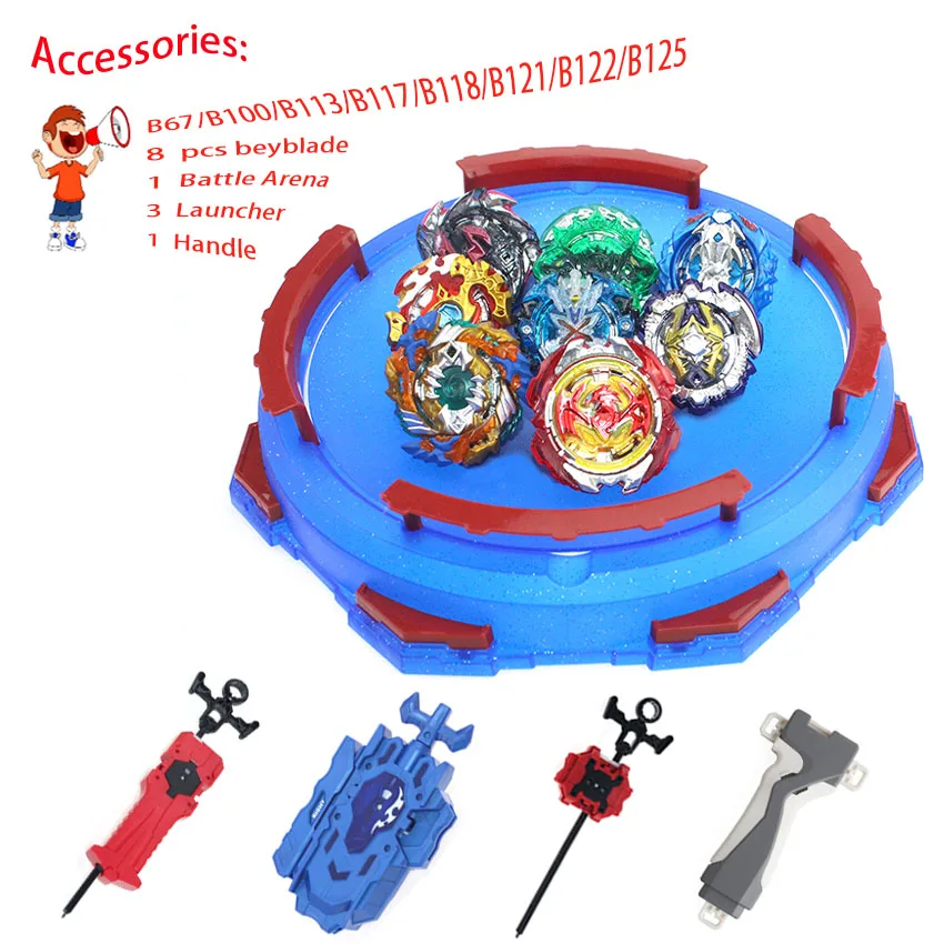 8 psc -2 beyblades Burst Launcher гироскоп Арена диск захватывающий Дуэль спиннинг Топ Launcher beyblades Арена стадион подарок для детей - Цвет: 8 psc -2