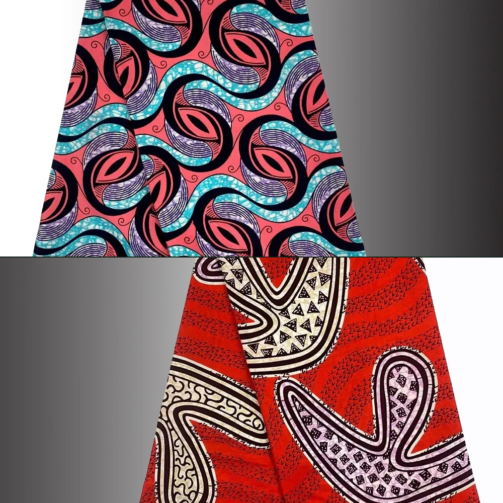 

Африканский стиль, Высококачественная хлопчатобумажная восковая ткань, 6 ярдов, зеркальная ткань Анкары, настоящая восковая ткань для лоск...