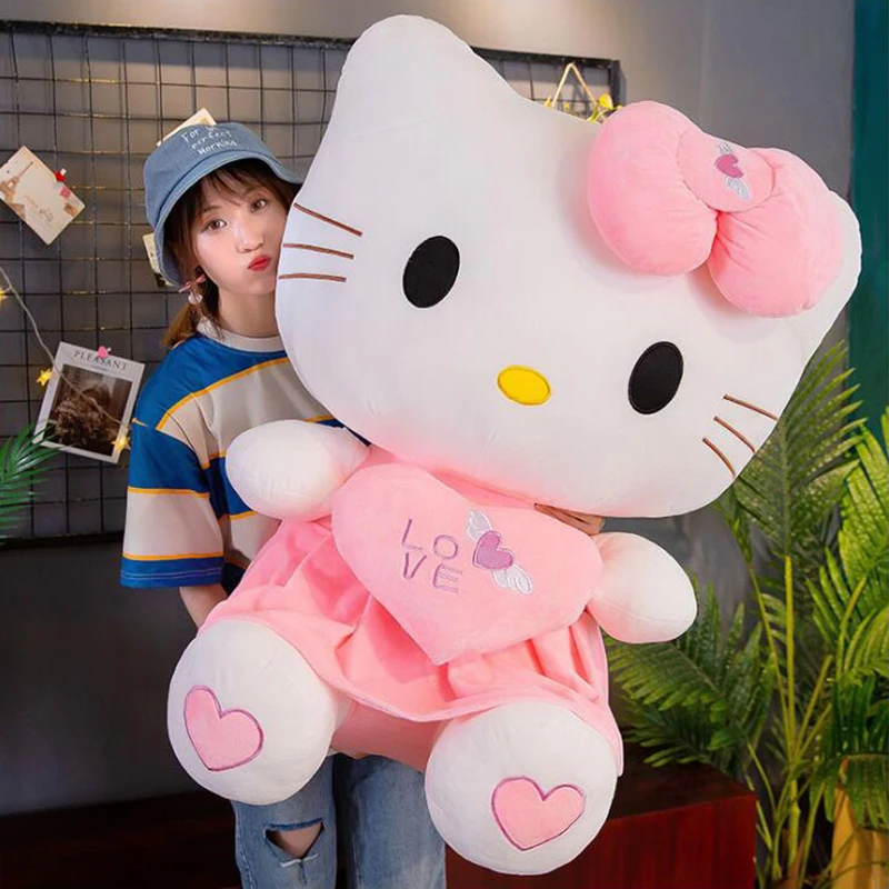 

Lovely Cat Pillow Hello Plush Toy Stuffed Toy Cat Dolls Anime Figure Toys for Children Doll for Kid Baby Birthday Gifts