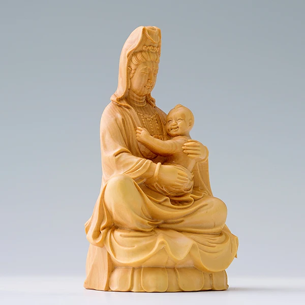 10 см SongZi Guanyin деревянная статуя ремесла Будды Boxwood домашнее украшение статуэтки