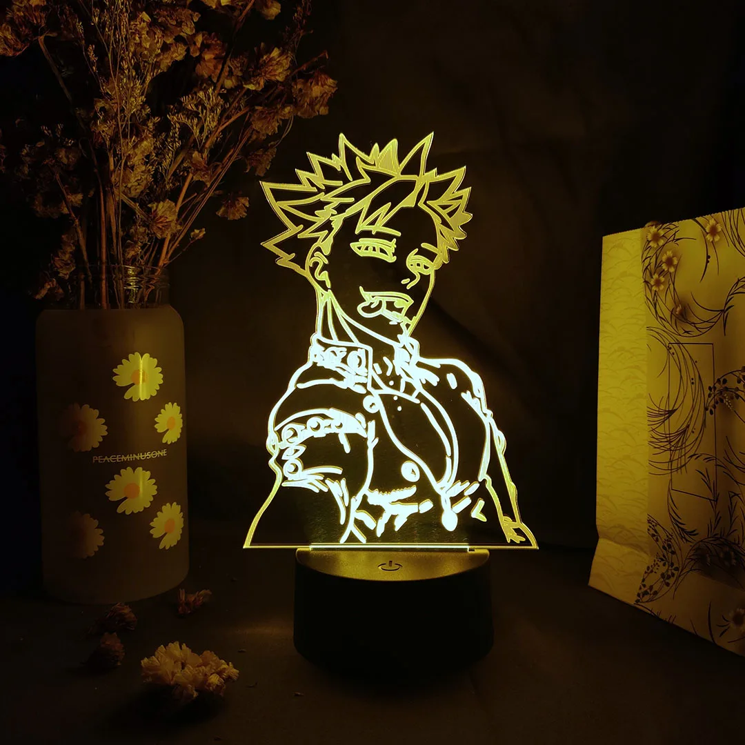 The Seven Deadly Sins Anime Figure Ban Silhouettes 3D Visualization Night Light Otaku Fans Room Decor Table Lamp Home Decoration