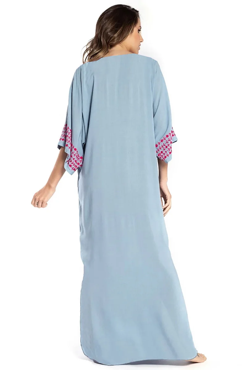 Длинное пляжное платье с цветочной вышивкой Fitshinling праздничное облегающее