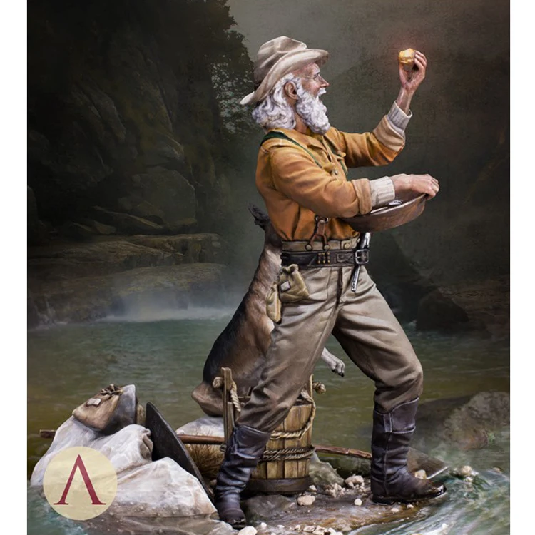 1/24 GOLD RUSH Калифорния 1849 включая основание фигурка модели из смолы GK несобранный и