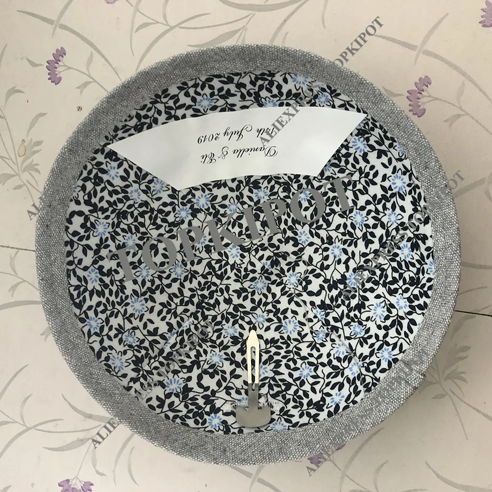 Светло-серый тяжелый Лен YARMULKE с белой вышивкой Логотип 18