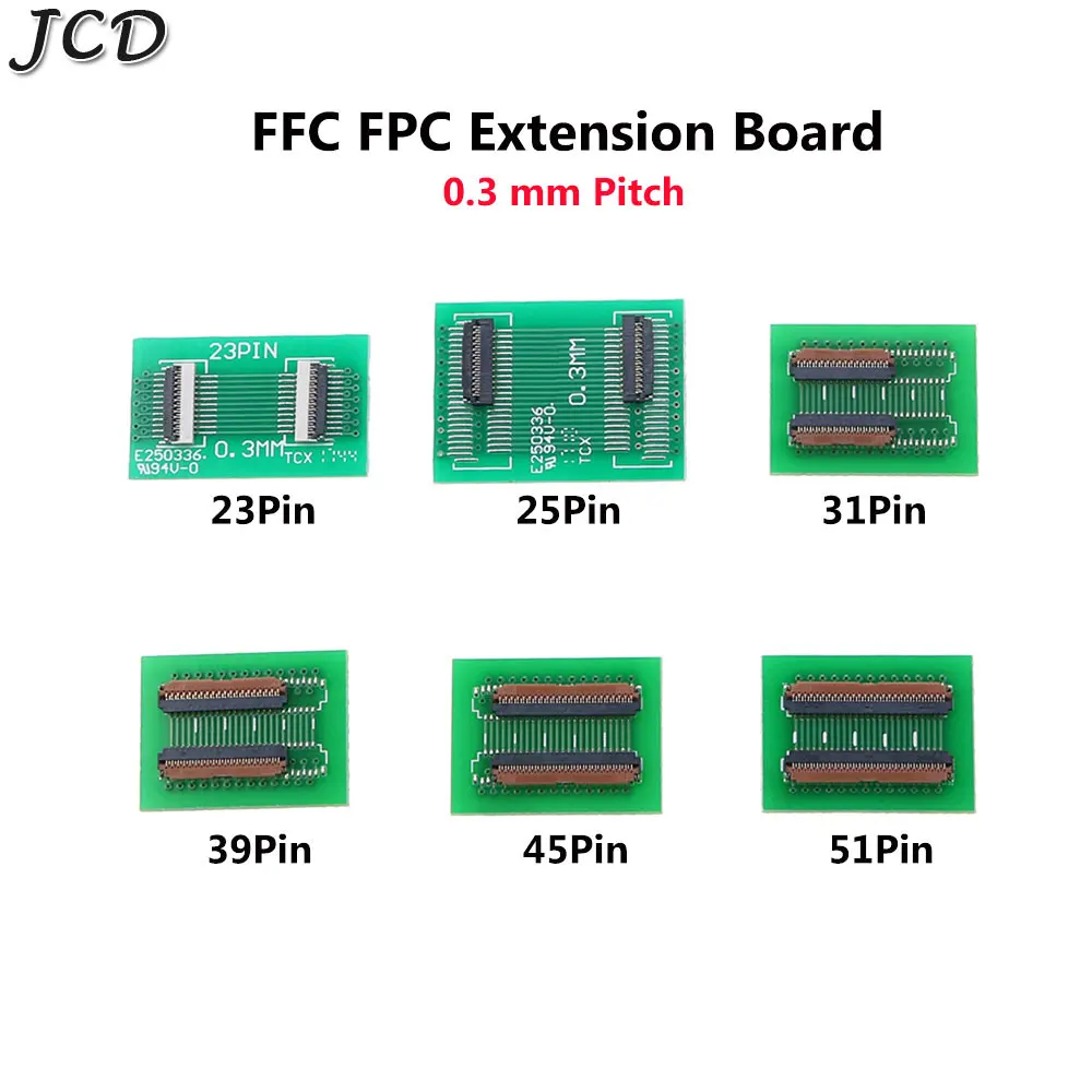 JCD 1 шт. FPC FFC Гибкая плоская плата удлинителя кабеля адаптер 0 3 мм Шаг 25 31 39 45 51